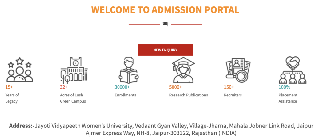 Jayoti Vidyapeeth Women’s University Admission Form 2024 – jvwu.ac.in Application Form